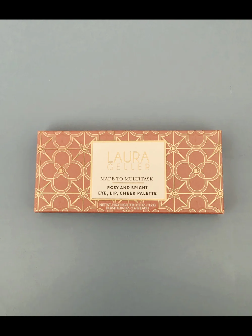 NIB Laura Geller Cream Eye Lip Cheek Trio ROSY & BRIGHT - Coral, Pink, Champagne